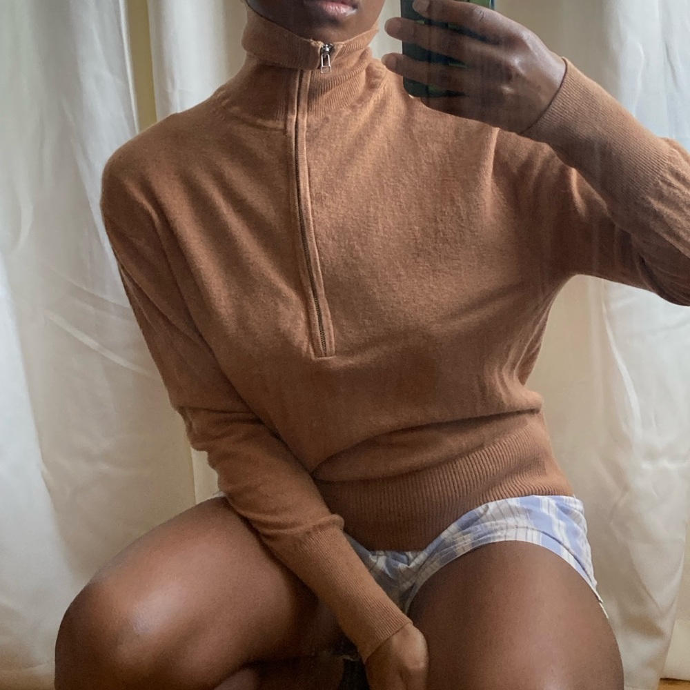 Everlane 1/4 Zip Wool Yak Hair Blend Sweater